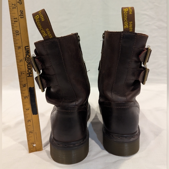 Dr. Martens Brock Lace Up Double Buckle Zip Utility Combat Unisex Boots 9M/10L - Picture 13 of 16
